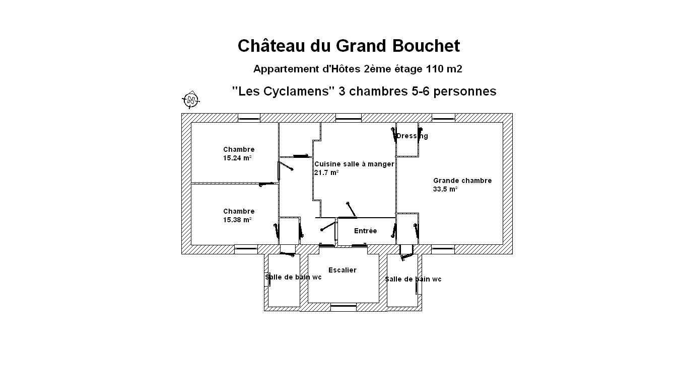 Plan apartment Les Cyclamens for 6 persons
